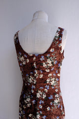 velour flower long dress