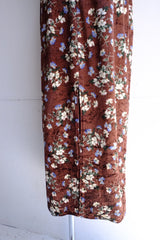 velour flower long dress