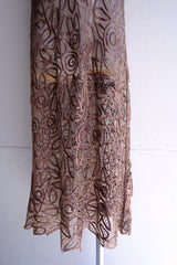 tape lace beads long dress