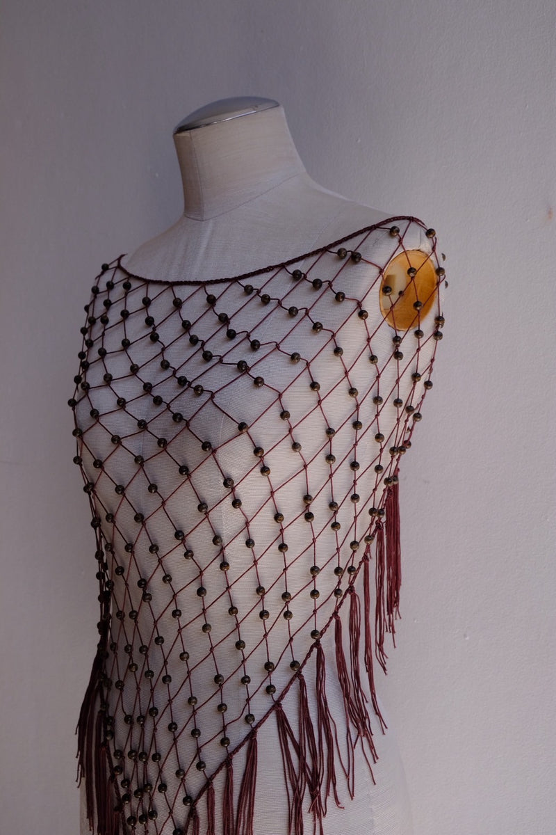 beads fringe stole