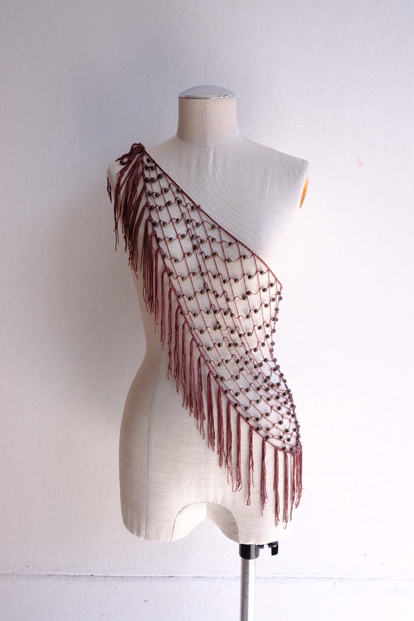 beads fringe stole