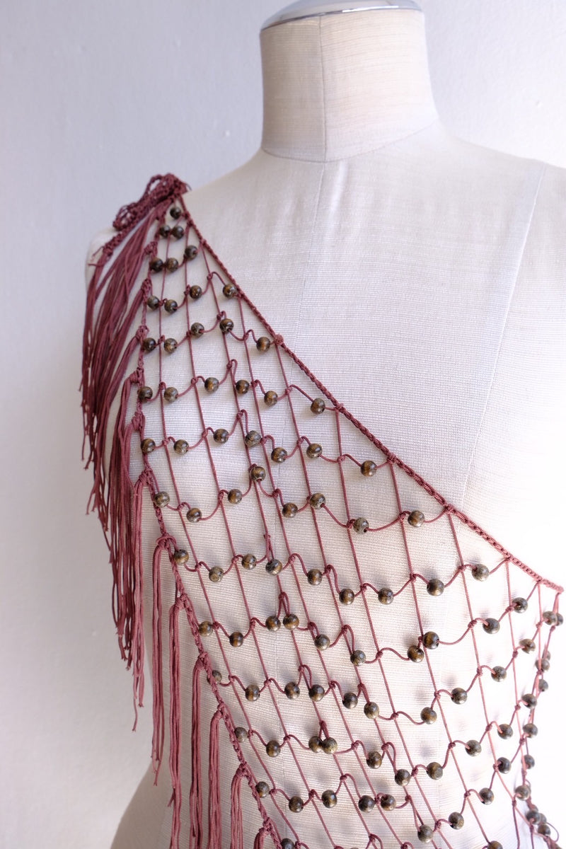 beads fringe stole