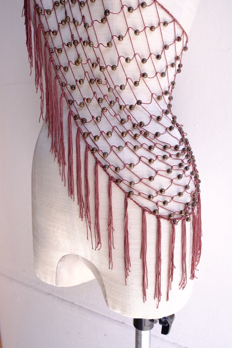 beads fringe stole