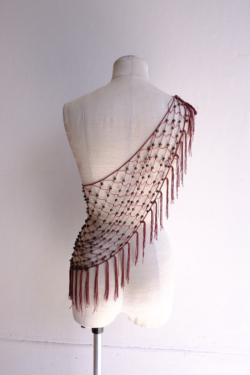 beads fringe stole