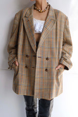 80's check double jacket