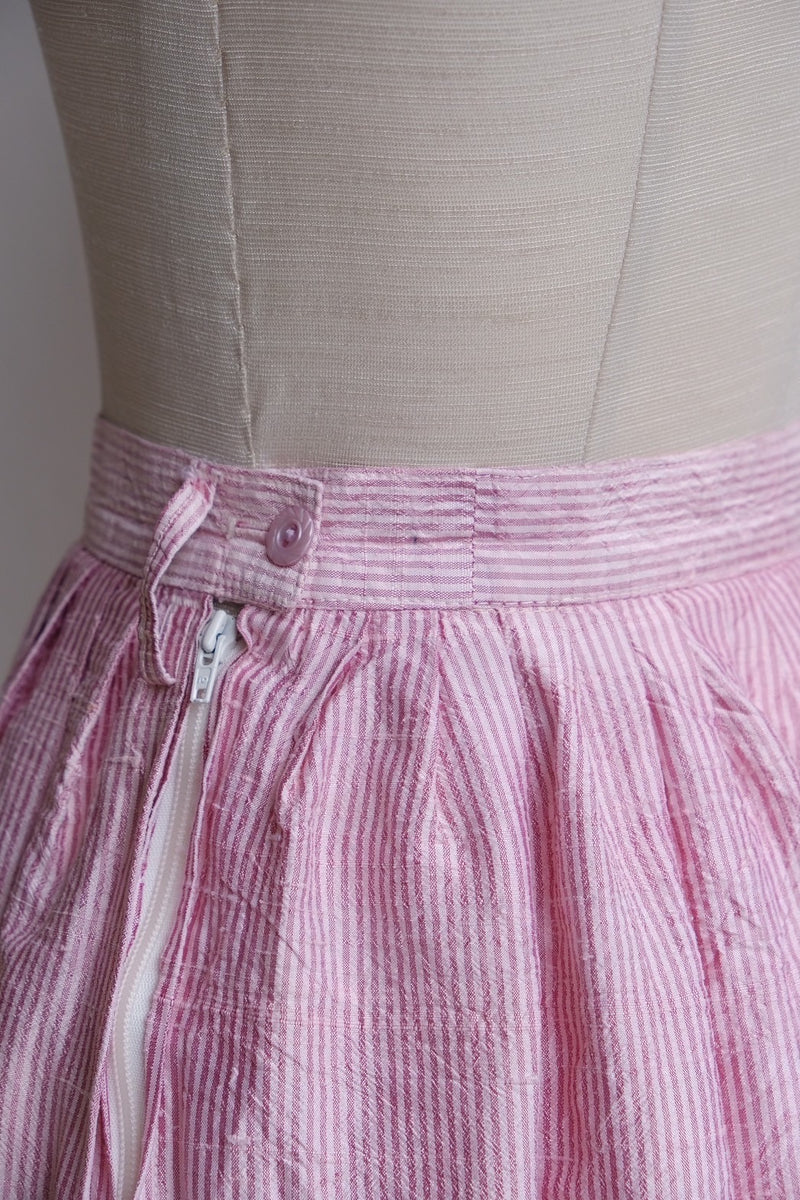 70's raw silk pink skirt