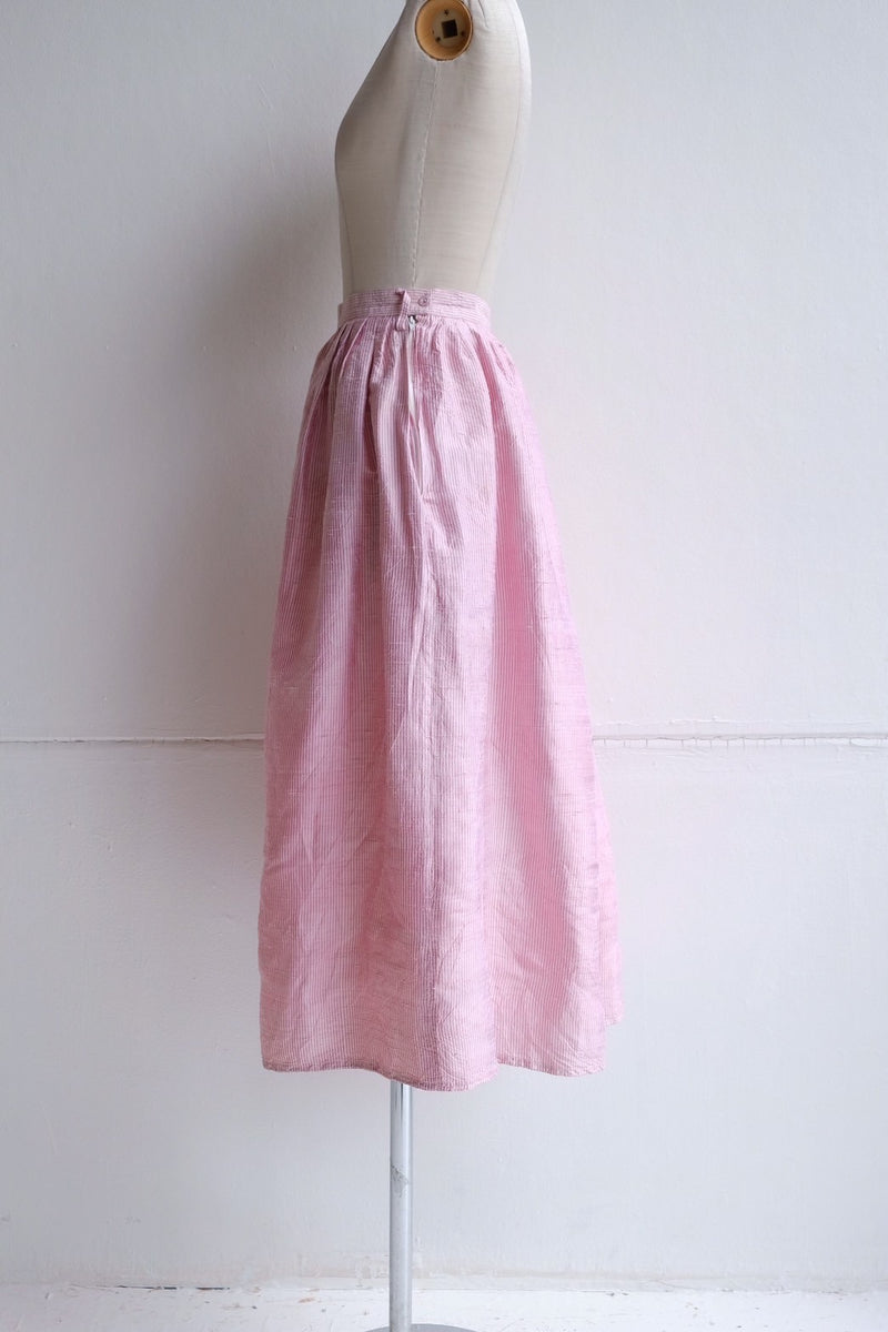 70's raw silk pink skirt