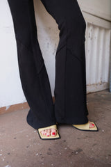 rib flare pants