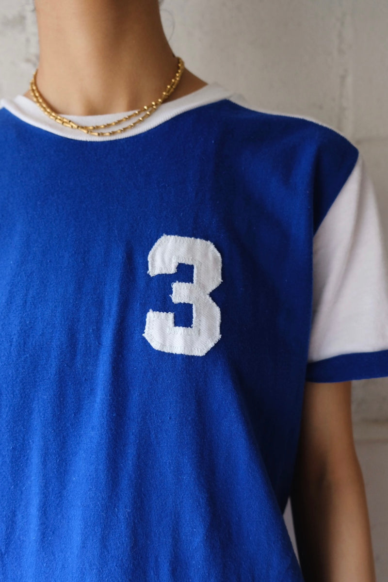 70’s numbering logo T-shirt (BLUE/3)