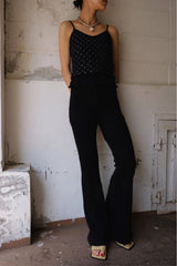rib flare pants
