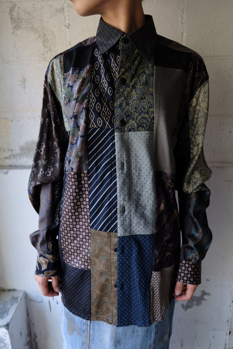 tie patchwork box shirt – MALION vintage