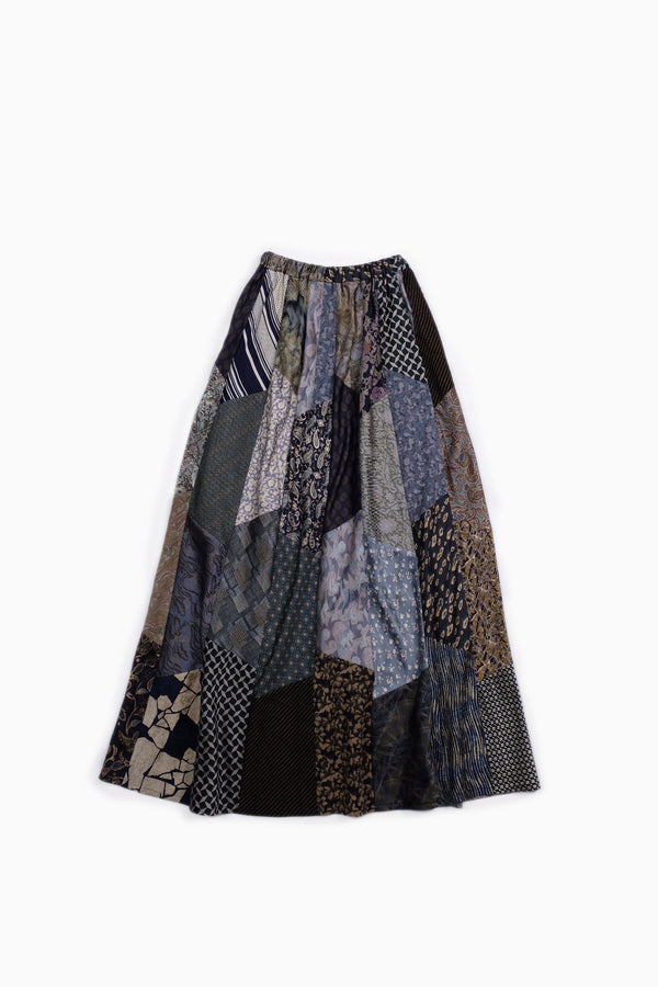 tie patchwork maxi skirt