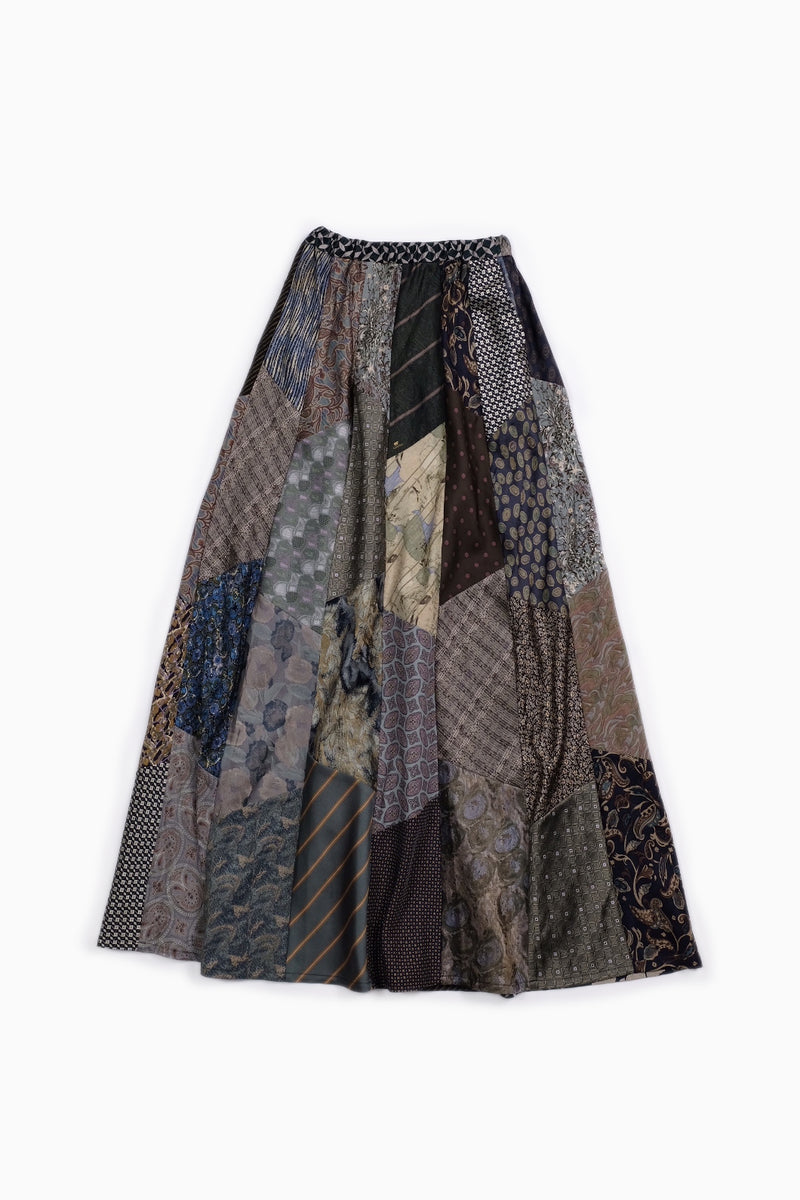 MALION vintage Tie patchwork skirt