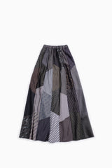 tie patchwork maxi skirt