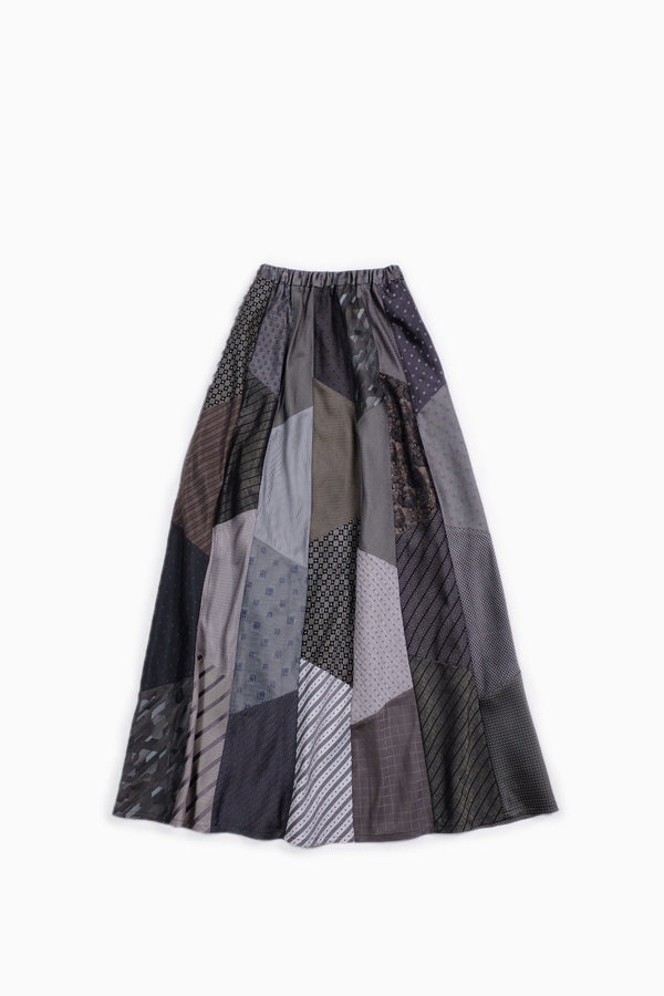 tie patchwork maxi skirt