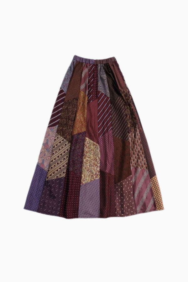 tie patchwork maxi skirt