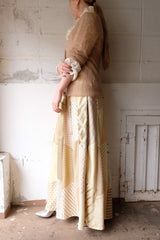 tie patchwork maxi skirt