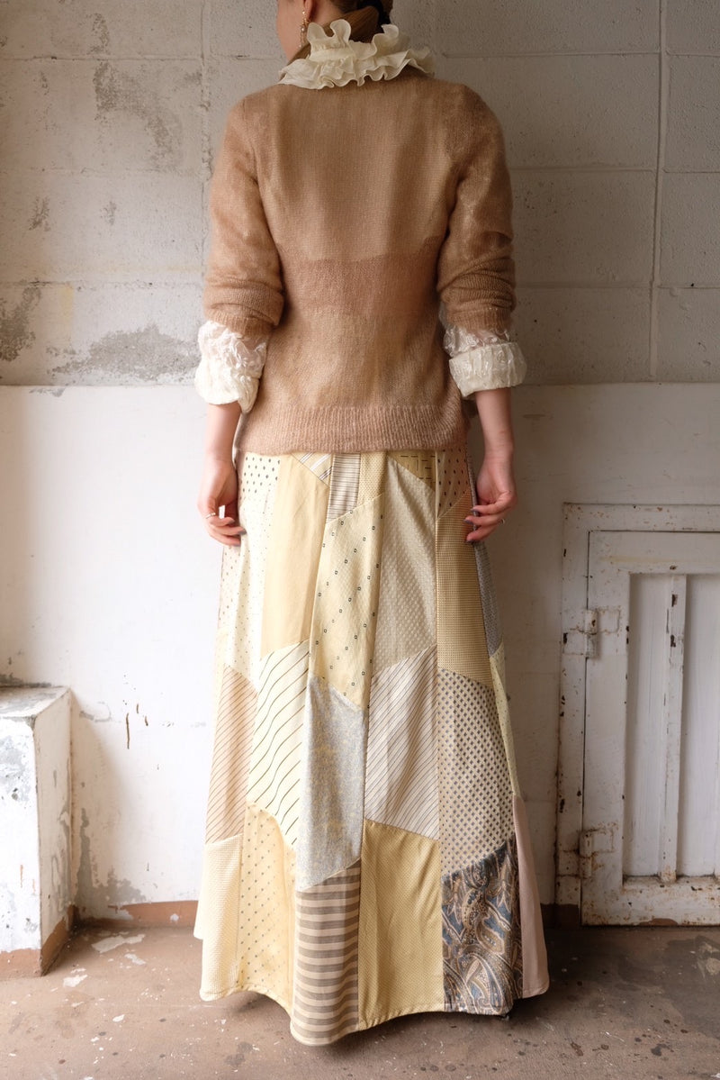 MALION vintage Tie patchwork skirt